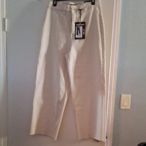 Wide Leg Flare Jeans in Cream
